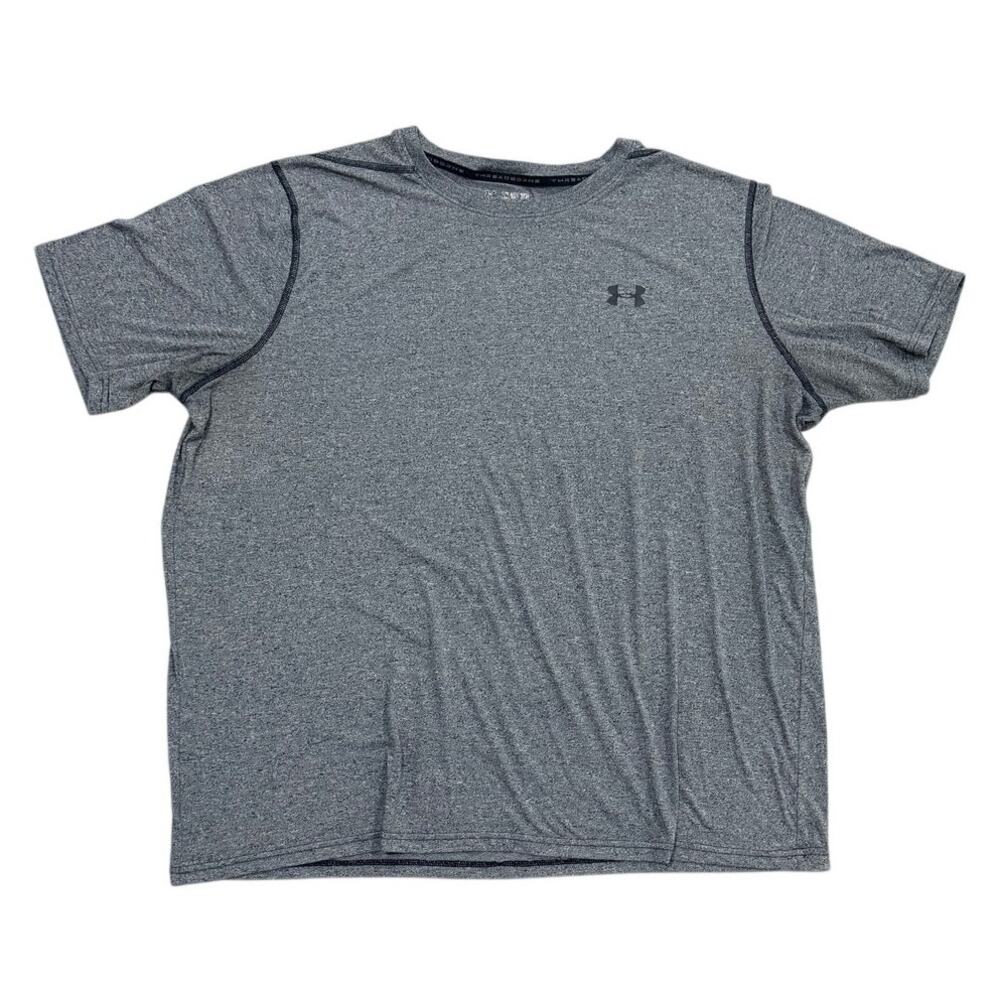 Under Armour Threadborne Mens 3XL Short Sleeve Loose Fit T-Shirt Heather Gray